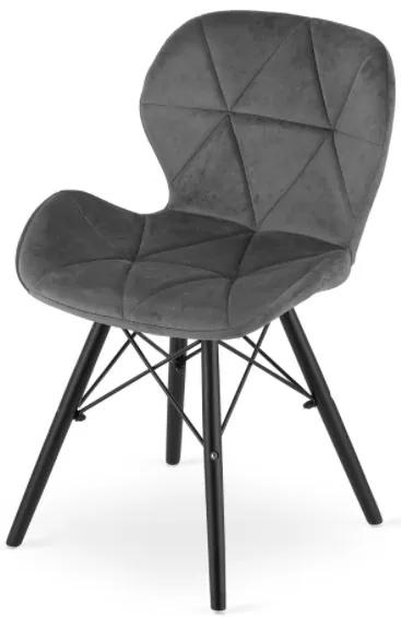 Jedálenské stoličky SKY sivé s čiernymi nohami 4 ks