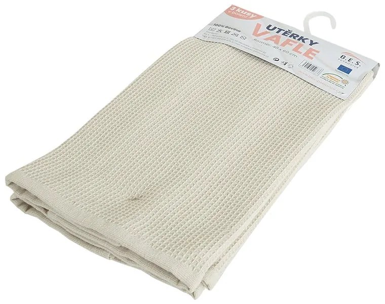 Bavlnené utierky v súprave 3 ks 40x60 cm Wafle – B.E.S.