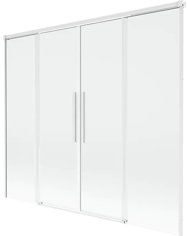 Mexen Rox, 2-krídlová posuvná vaňová zástena 190 x 150 cm, 8mm číre sklo, biely profil, 8C9-190-002-20-00
