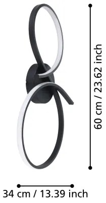 Eglo 901266 - LED Stropné svietidlo SERPINS LED/21W/230V 3000K čierna