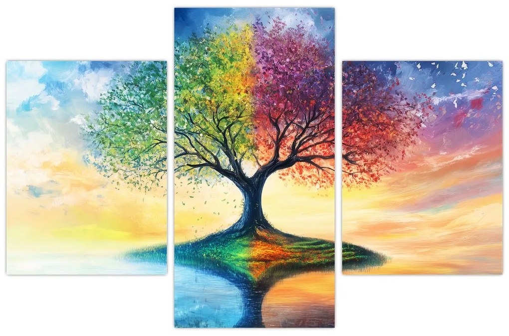 Obraz – Maľovaný strom ročných období (90x60 cm)