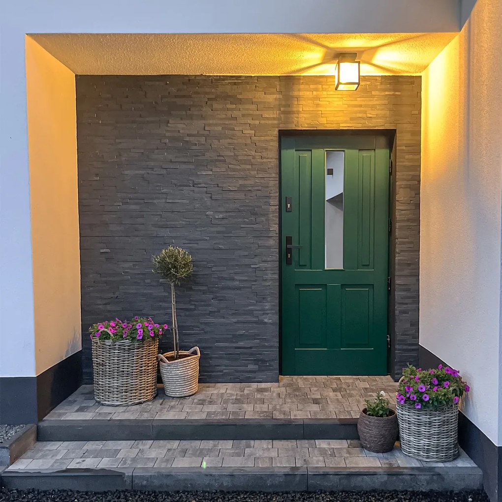 Priemyselné vonkajšie stropné svietidlo čierne 1-žiarovkové - Rotterdam