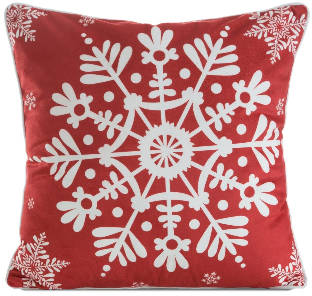 VIANOČNÁ DEKORAČNÁ OBLIEČKA NA VANKÚŠ FLAKE1 45X45 CM VZOROVANÁ