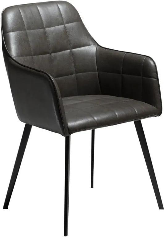 Tmavošedá koženková stolička DAN-FORM Denmark Embrace Vintage