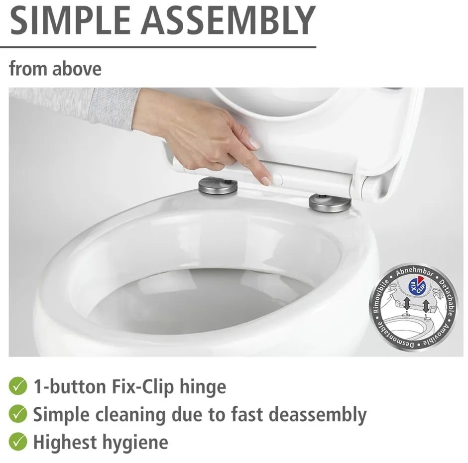 Záchodová doska s automatickým zatváraním 38 x 45 cm Droplets – Wenko