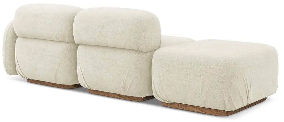 Krémovobiela leňoška z textílie buklé (ľavý roh) Ailani – Makamii