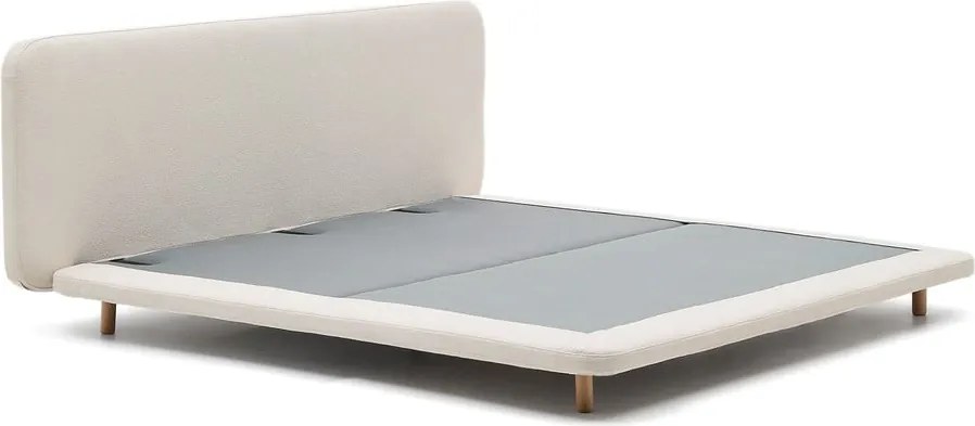 Béžová čalúnená dvojlôžková posteľ 180x200 cm Odum – Kave Home