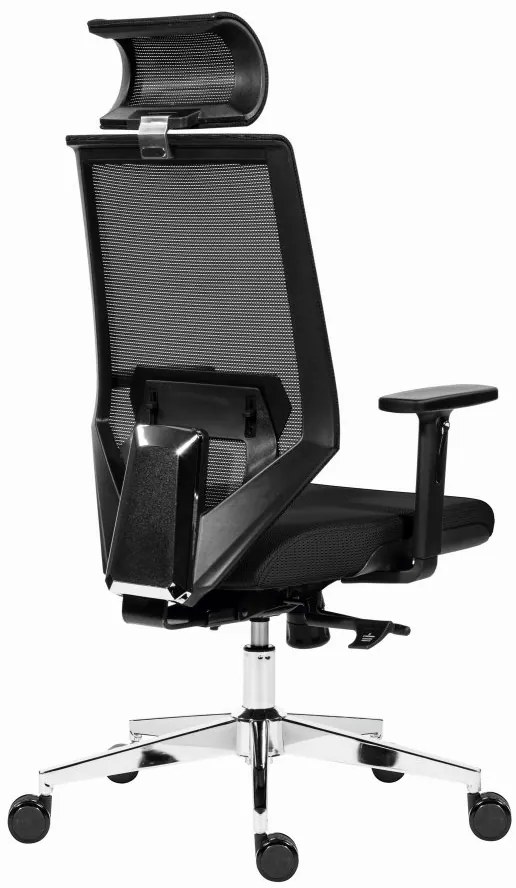 Kancelárska ergonomická stolička EDGE NET —  sieť / látka, čierna, nosnosť 150 kg