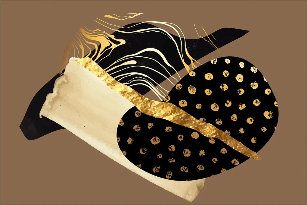 Obraz - Abstrakcia golden brown N⁰1 (90x60 cm)