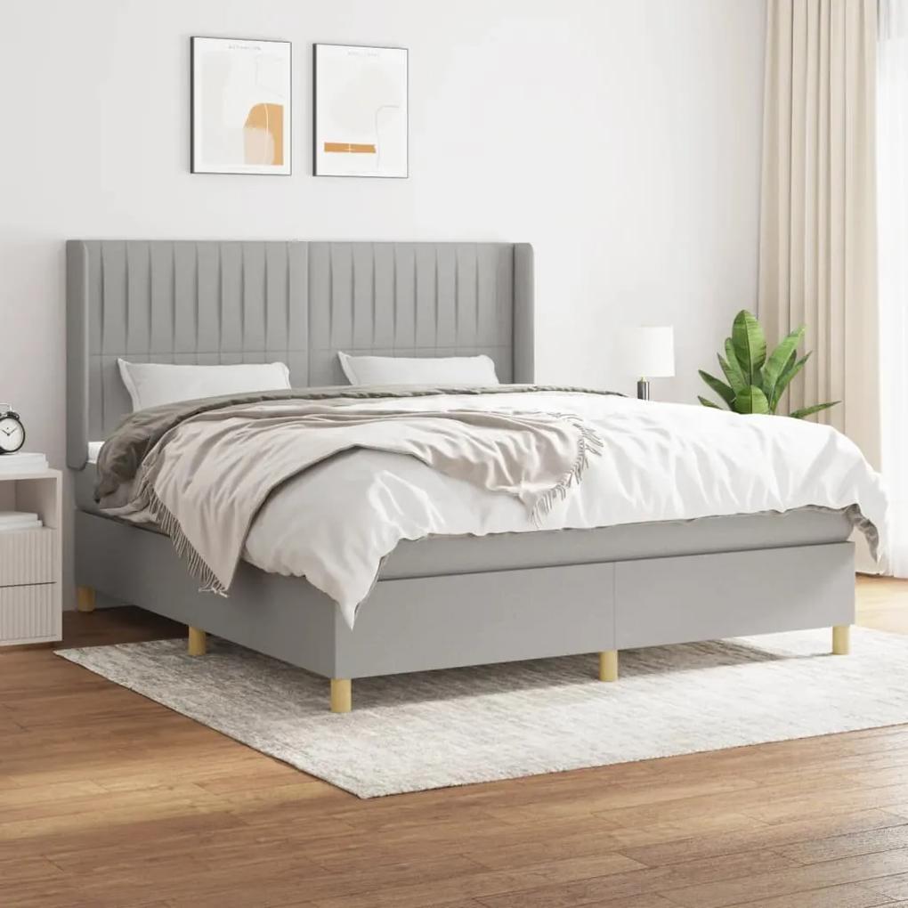 Boxspring posteľ s matracom bledosivá 180x200 cm látka 3132169