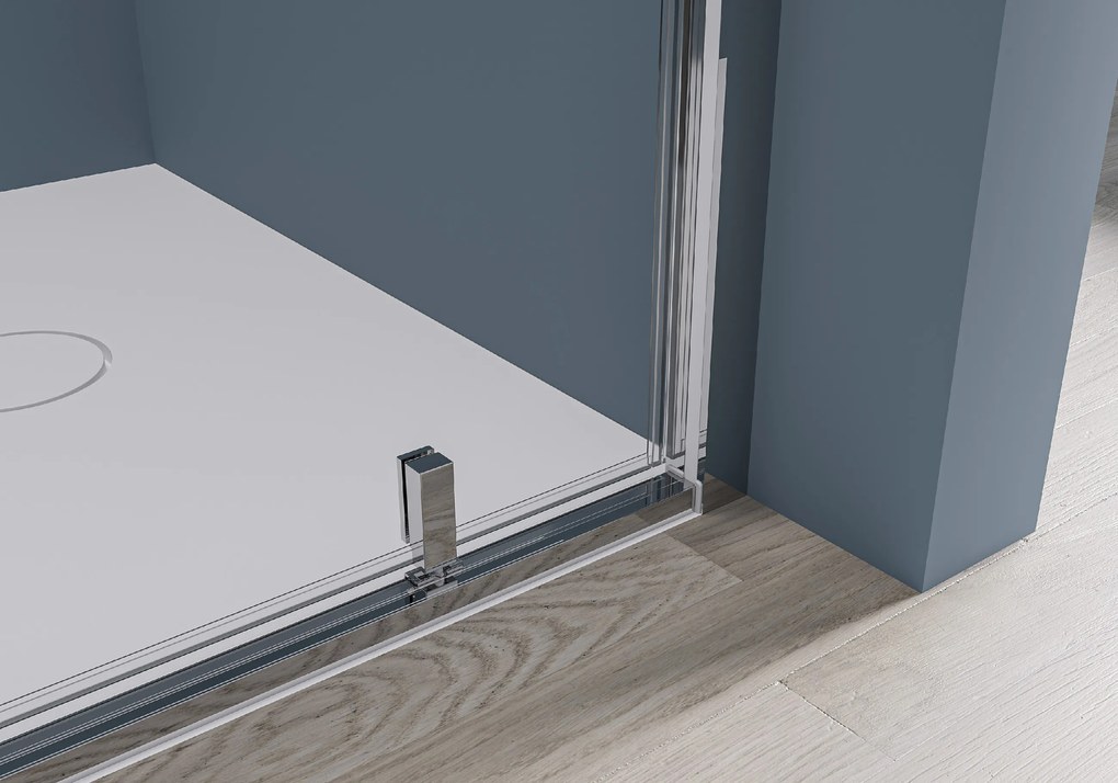 Cerano Ferri, krídlový sprchovací kút 100(dvere) x 90(stena) x 195 cm, 6mm číre sklo, chrómový profil, CER-CER-427465
