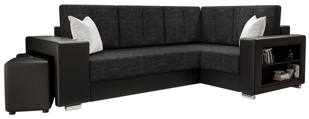 Rohová sedacia súprava Lush (čierna) (P). Akcia -20%. Vlastná spoľahlivá doprava až k Vám domov. 1062061