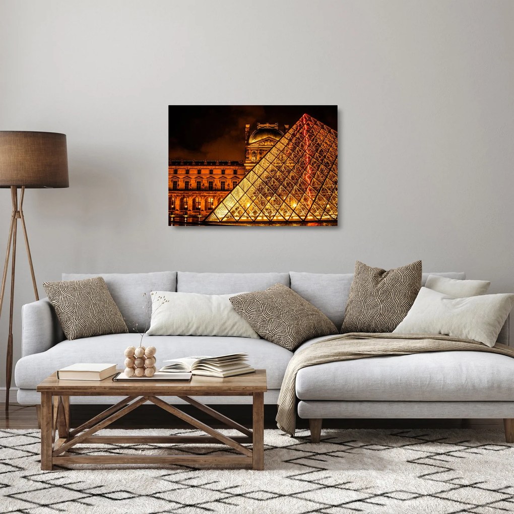 Sklenený obraz Louvre v Paríži (70x50 cm)