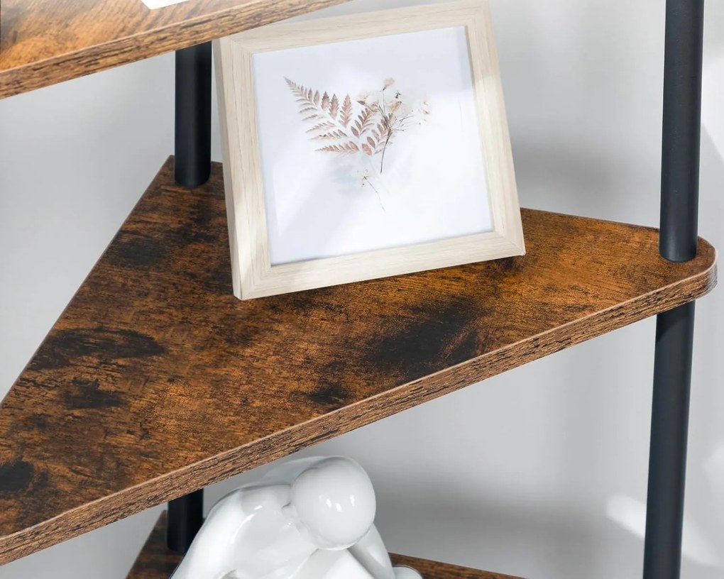 Rohový regál Vasagle Ebbi 30 cm hnědý/černý