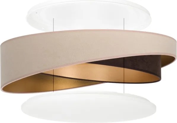 BRILAGI-LED Stropné svietidlo VELVET TWIST LED/24W/230V 4000K priemer 55 cm béžová/hnedá/zlatá