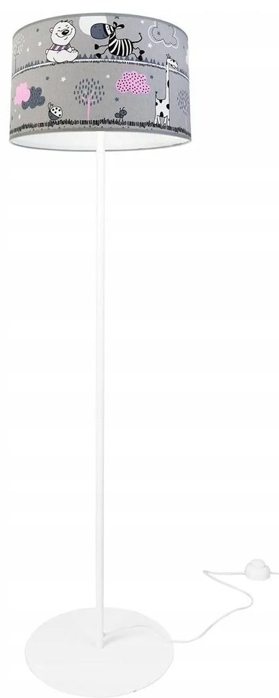 Detská stojacia lampa Ladybird, 1x textilné tienidlo so vzorom, (výber z 2 farieb konštrukcie), o