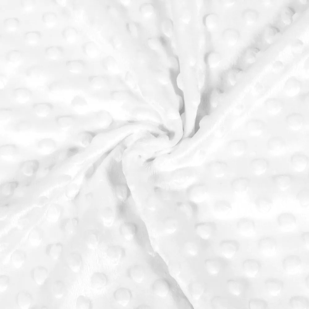 Biante Detské posteľné obliečky do postieľky Minky TOP 3D bodky MKP-059 Biele Do postieľky 90x120 a 40x60 cm