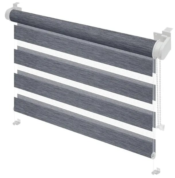 Antracitová roleta deň a noc 42,5x150 cm Zebra Silvalin – Gardinia