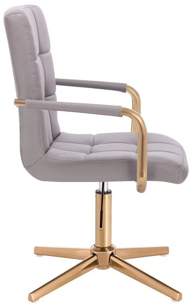 LuxuryForm DESIGN Otočná stolička VERONA GOLD na zlatom kríži - šedá