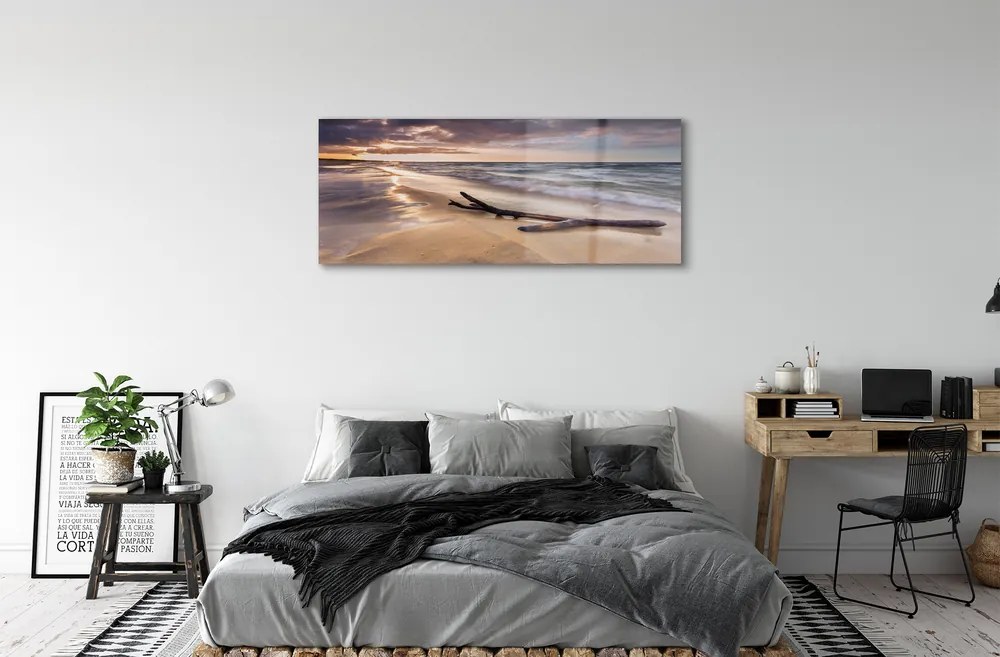 Obraz na akrylátovom skle Gdańsk beach sea sunset 120x60 cm