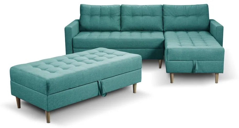 Furniture Sobczak Rohová sedacia súprava Pires s taburetom