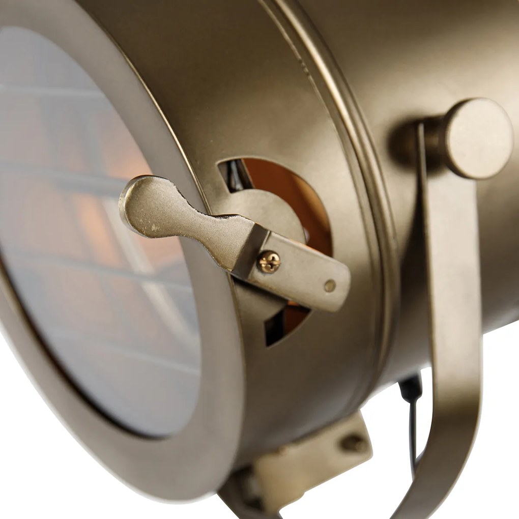 Inteligentná stojacia lampa s trojnožkou bronzová s dreveným štúdiovým bodovým svetlom vrátane WiFi A60 - Radient