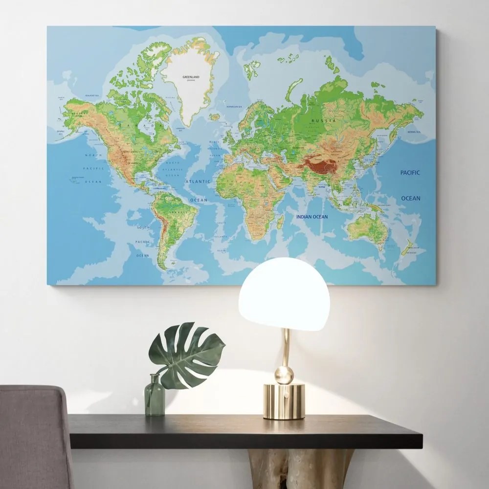 Obraz na korku klasická mapa sveta