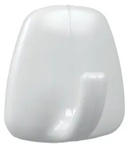 Sada 4 bielych plastových samolepiacich háčikov Metaltex John