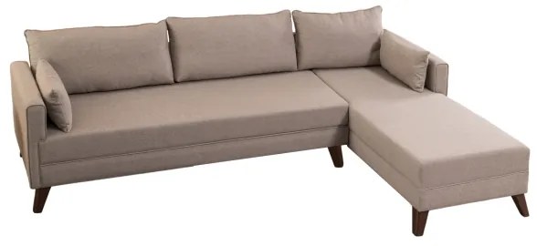 Rohová sedacia súprava do L KORFU, krémová, pravá