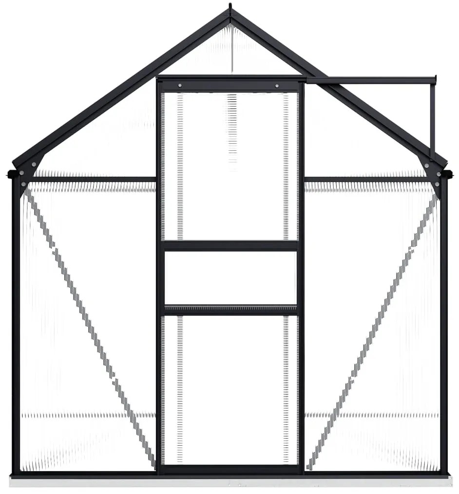 Skleník s podkladovým rámom, antracitový, hliník 4,75 m²