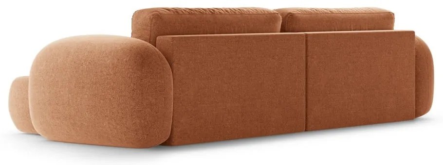 Ženilková rozkladacia/s úložným priestorom rohová pohovka v tehlovej farbe Tonale – Cosmopolitan Design