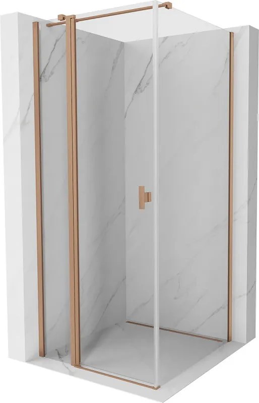 Mexen Mist T, sprchový kút s krídlovými dverami, 85 x 85 cm, 8mm číre sklo, medený profil, 8A4T-085-085-65-00