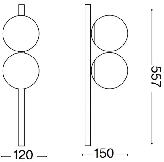 Ideal Lux - LED Stropné svietidlo BINOMIO 2xG9/3W/230V zlatá