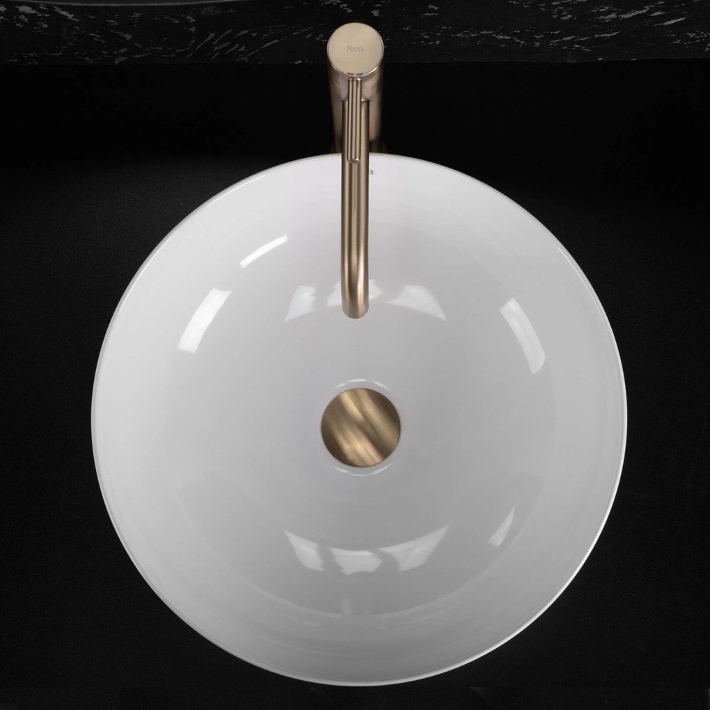 Rea Anika, umývadlo na dosku 405x405x120 mm, biela lesklá, REA-U6367