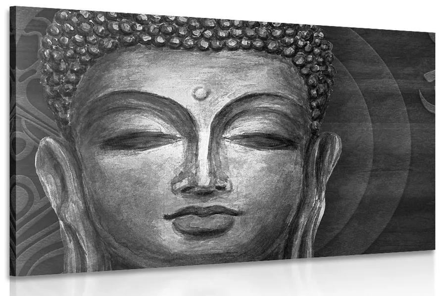 Obraz tvár Budhu v čiernobielom prevedení Varianta: 90x60