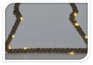Závesná svietiaca dekorácia Stromček, 28 x 22,5 x 1,5 cm, 15 LED, teplá biela