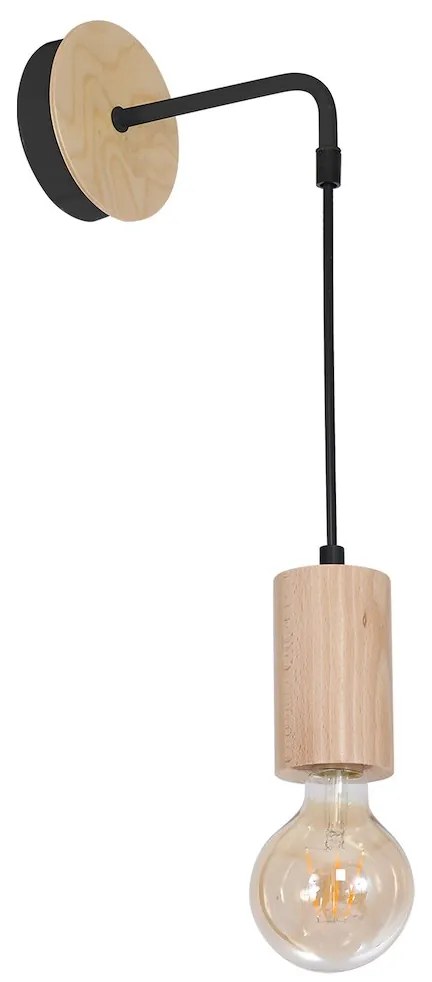 Nástenné svietidlo Lines 1, drevené telo svietidla