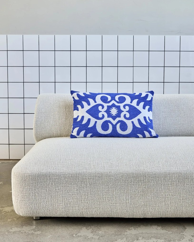 House Doctor Bavlnený poťah na vankúš Amici Blue 60 x 40 cm