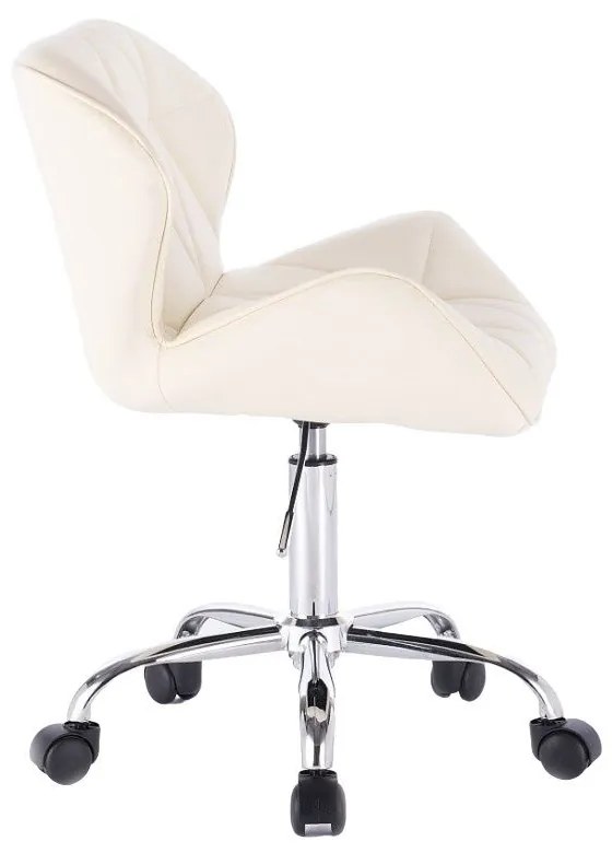 LuxuryForm DESIGN Stolička MILANO na strieborné podstave s kolieskami - krémová