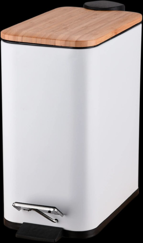 BISK Erga Rado, odpadkový kôš 5l z nerezovej ocele, biela matná-hnedá, ERG-08424