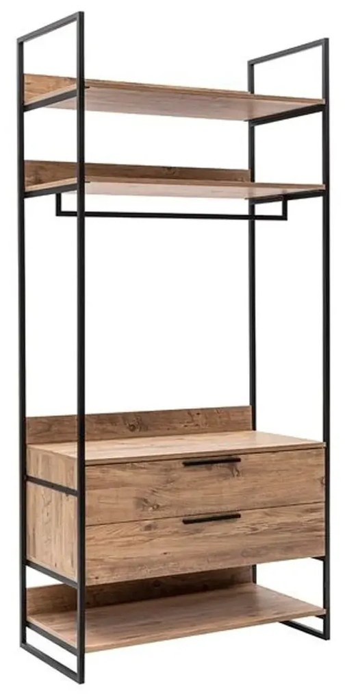 Šatníková skriňa Dynamic 104 cm borovica Atlantic/čierna