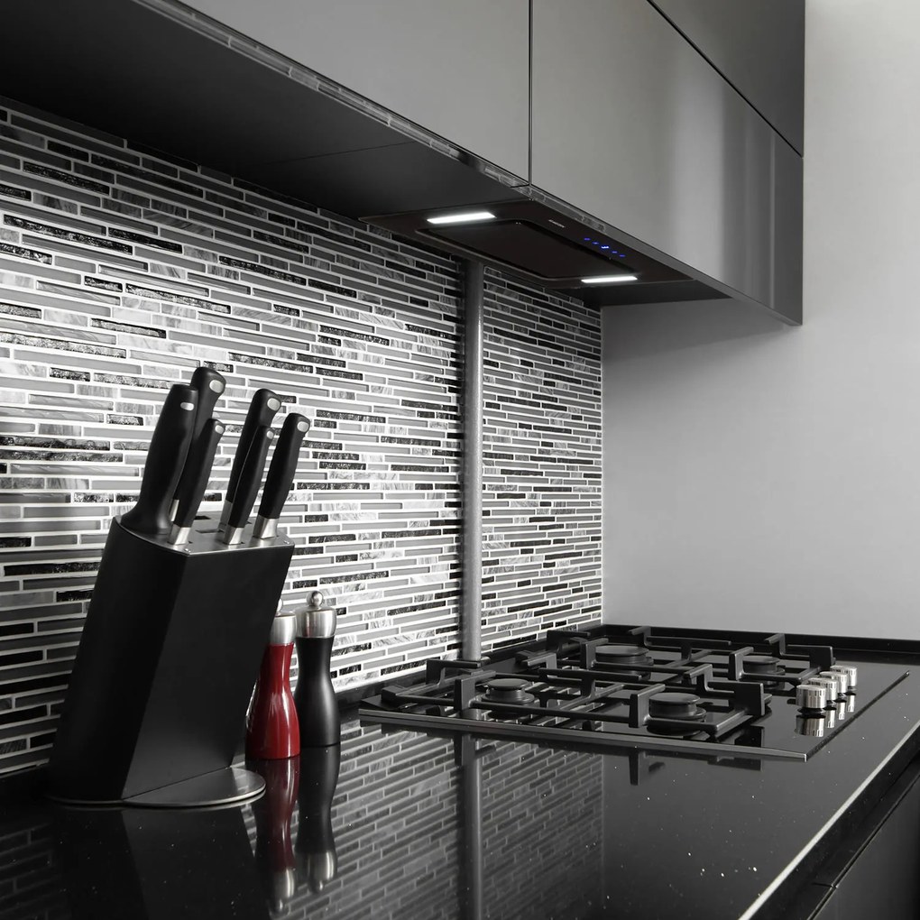 Klarstein Hektor, digestor, 52 cm, vstavaný, 467 m³/h, LED, dotykové ovládanie, sklo, čierny