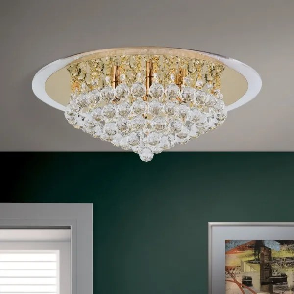 Orion DLU 2378/6/50-Krištáľové str. svietidlo GLORIA 6xG9/40W/230V pr.50 cm zlatá