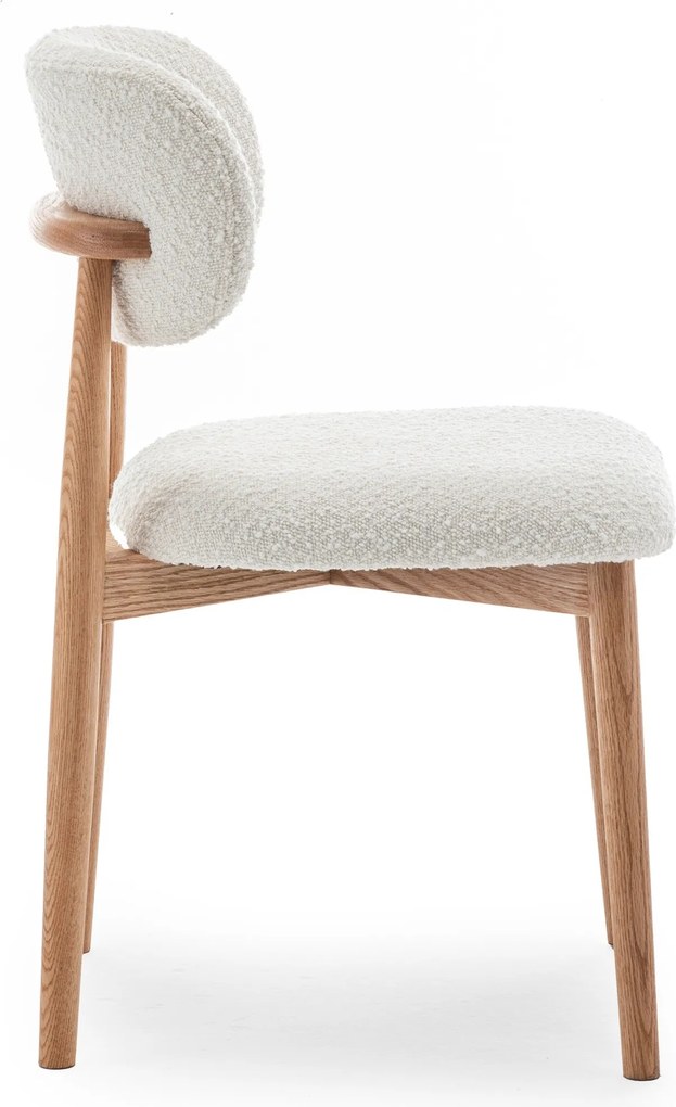 Jedálenská stolička Amalfi bouclé ecru/dub prírodný olejovaný