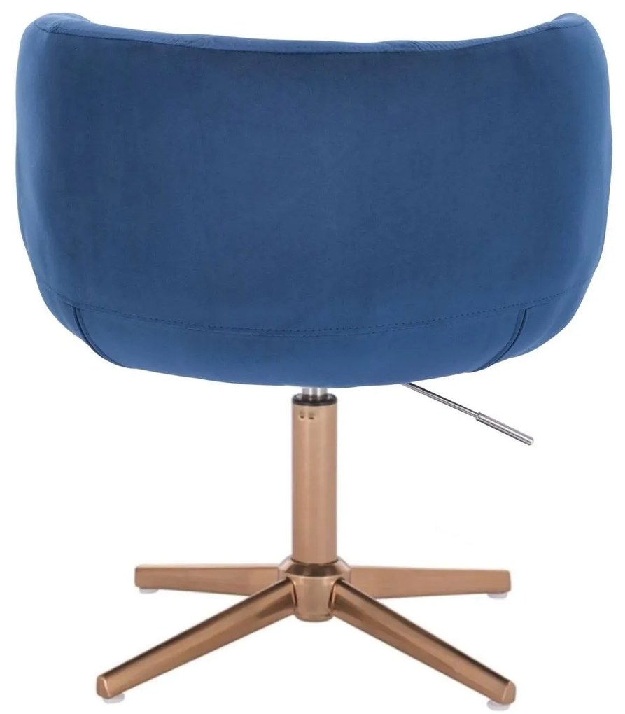 LuxuryForm DESIGN Kreslo MONTANA VELUR na zlatom kríži - modré