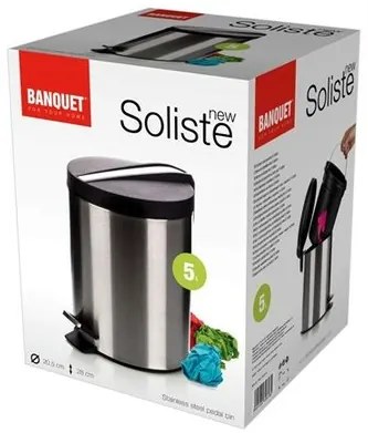 BANQUET Solis New Nerezový nášľapný kôš 5 l, , 5 l