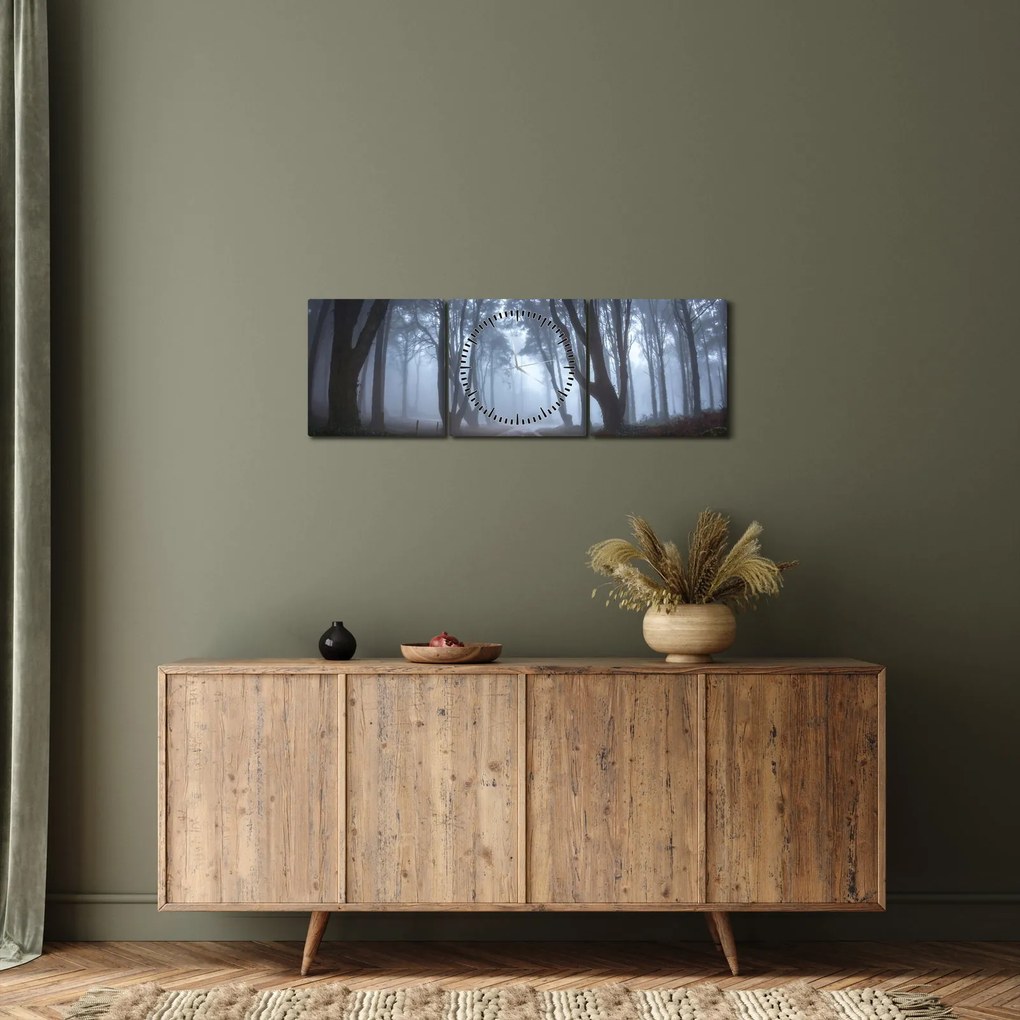 Obraz - Za daždivého dňa (s hodinami) (90x30 cm)