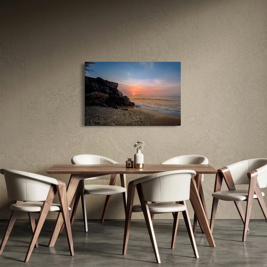 Obraz západu slnka na pláži (90x60 cm)