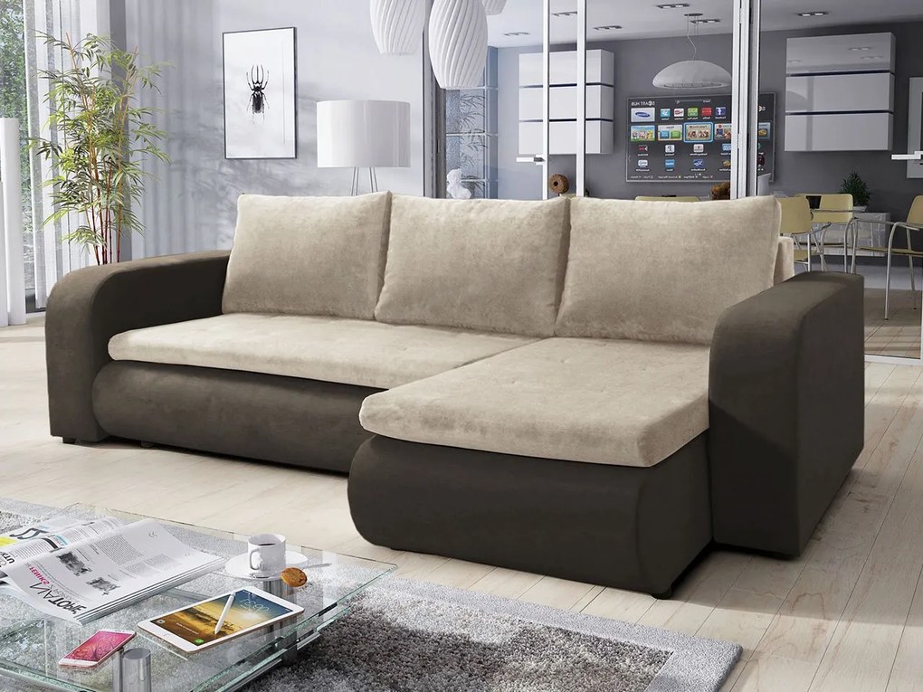 Rozkladacia sedačka s úložným priestorom Coctail, Dostupné poťahy: ekokoža Soft 017 + Lawa 02