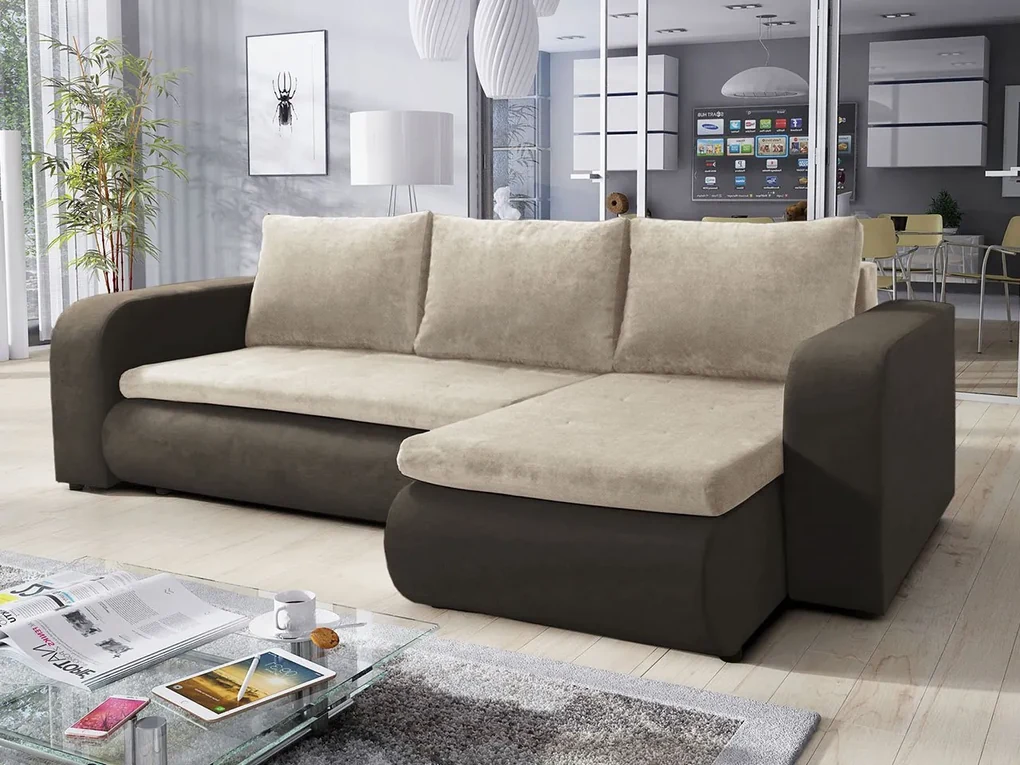 Rozkladacia sedačka s úložným priestorom Coctail, Dostupné poťahy: ekokoža Soft 017 + Lawa 05